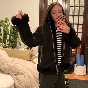 AMAZING Black Shearling Coat by The Arrivals.